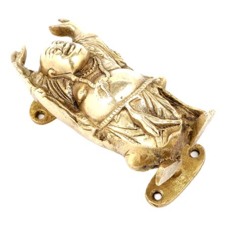Vintage Brass laughing Buddha Door Handle