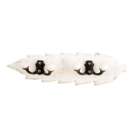 White Black Double Loop Ceramic Iron Wooden Hooks
