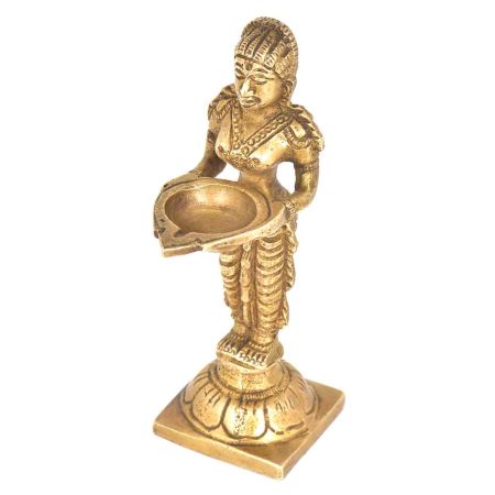 Standing Lady Deep Brass Statue
