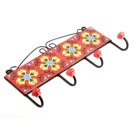 Red Yellow Leaf Tiles Hooks 