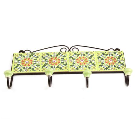 Lime Green Wheel Tiles Hooks 