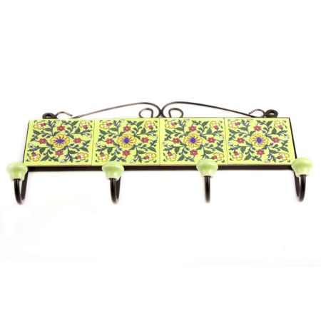 Lime Green Yellow Wheel Tiles Hooks 