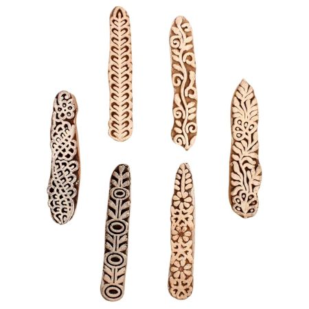 Set of 6 Piece New Mix Wooden Printing Block