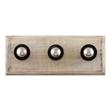 Black And Silver Brass Resin Wooden Hook 
