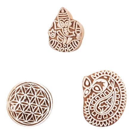 Set of 3 Piece New Mix Wooden Printing Block