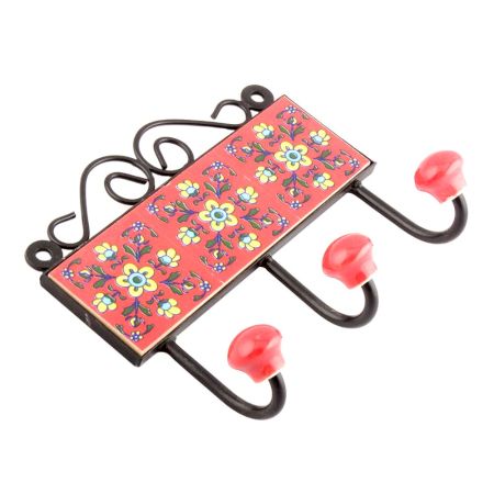 Red Yellow Tiny Flower Tiles Hooks