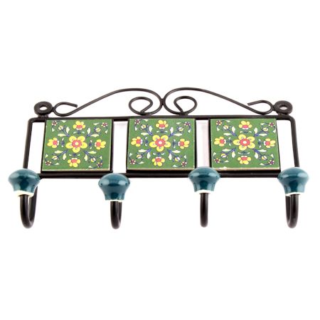 Forest Green And Yellow Tiny Flower Toiles Hooks 