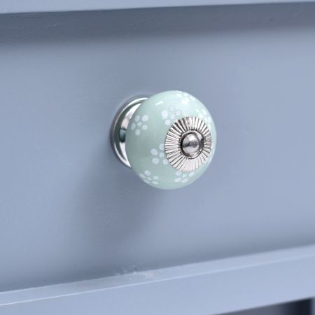 Sage Green Dotted Ceramic Cabinet Knob Online