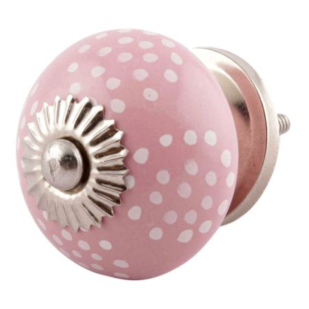 Pink Dotted Ceramic Knobs Online