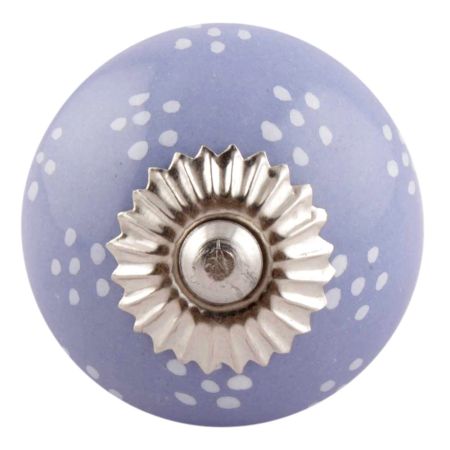 Slate Blue Dotted Ceramic Knobs 