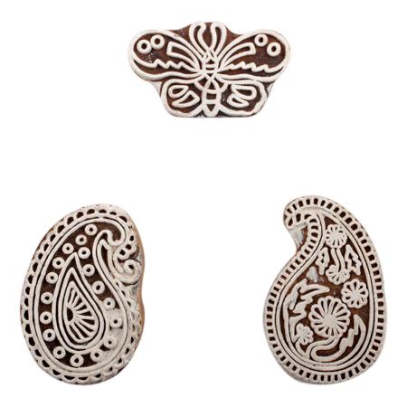 Set of 3 Piece New Mix Wooden Printing Block