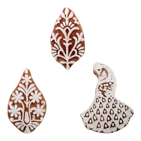 Set of 3 Piece New Mix Wooden Printing Block
