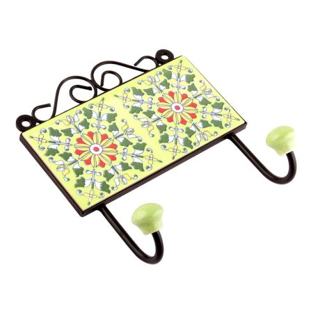 Forest Green And Red Flower Tiles Hooks Online 