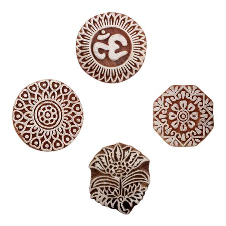 Set of 4 Piece New Mix Wooden Printing Block