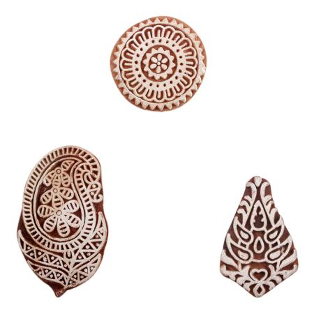 Set of 3 Piece New Mix Wooden Printing Blocks