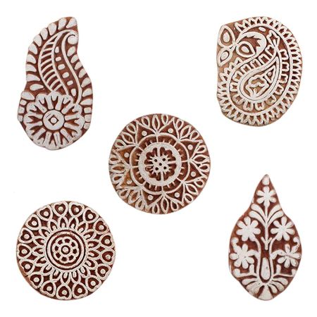 Set of 5 Piece New Mix Wooden Printing Blocks
