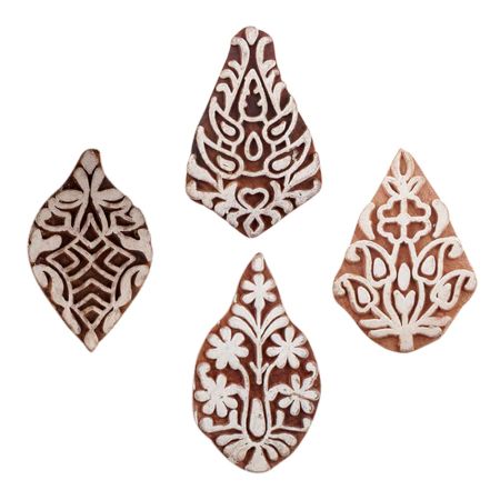 Set of 4 Piece New Mix Wooden Printing Blocks