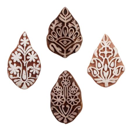 Set of 4 Piece New Mix Wooden Printing Blocks