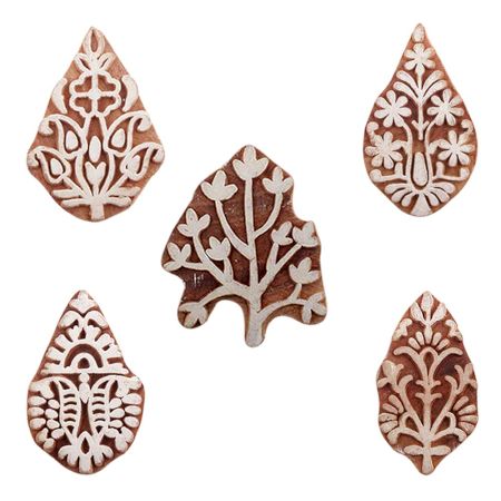 Set of 5 Piece New Mix Wooden Printing Blocks