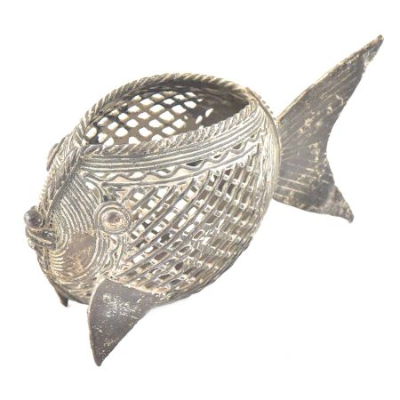 Brass Tribal Fish Pen Stand Napkin Holder