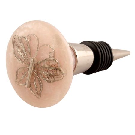 Silver Butterfly Resin Wine Stopper