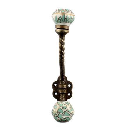 Sea Green Hexagon Small Ceramic Iron Hooks 