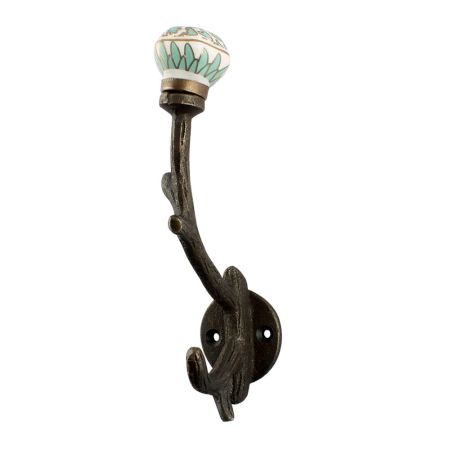 Sea Green Hexagon Small Ceramic Tree Hook
