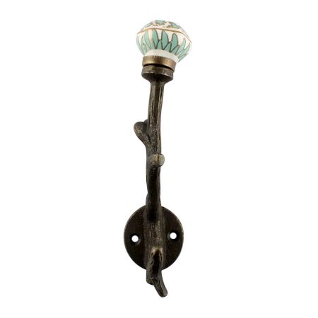 Sea Green Hexagon Small Ceramic Tree Hook