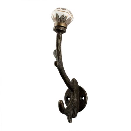 Grey Hexagon Small Ceramic Tree Hook