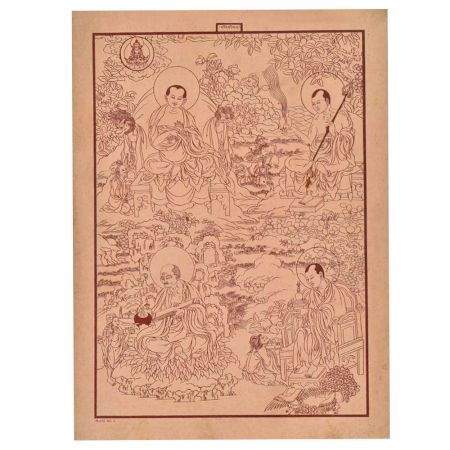 Handpainted Life of Gautama Buddha Art Print
