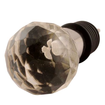 Round Diamond Cut Crystal Glass Wine Stopper