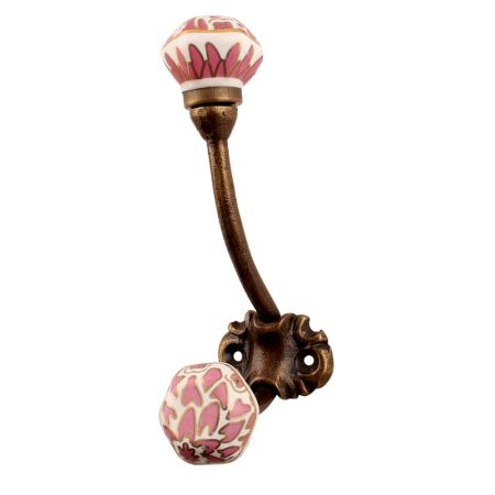 Pink Hexagon Small Ceramic Iron Hook-CK-1595 