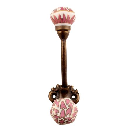 Pink Hexagon Small Ceramic Iron Hook-CK-1595 