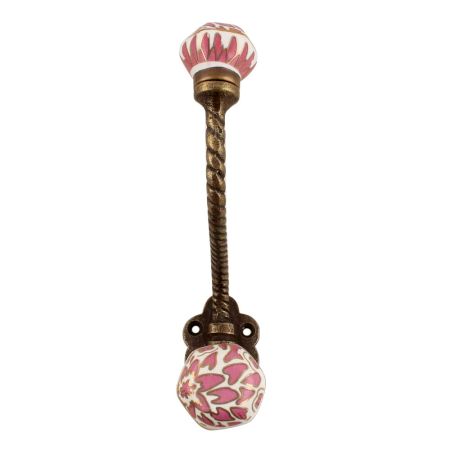 Pink Hexagon Small Ceramic Iron Hooks