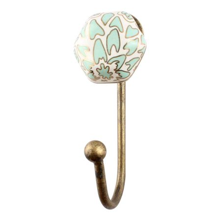 Sage Green Hexagon Ceramic Wall Hook