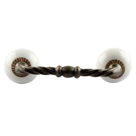 Solid White Ceramic Cut Bridge Handles