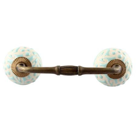 Sage Green Etched Ceramic Bridge Handle
