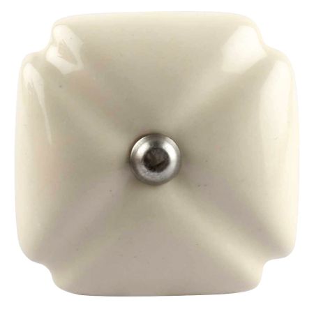 Solid Cream Square Ceramic Wine Stopper