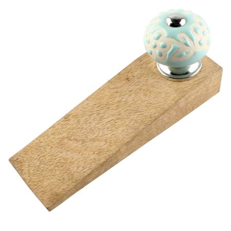 Sage Green Etched Ceramic Door Stopper