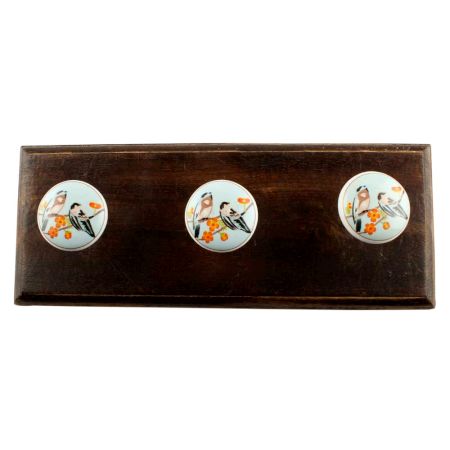 Multicolor Bird Ceramic Wooden Hook Online
