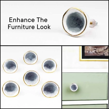 Grey Ceramic Wardrobe Knob Online