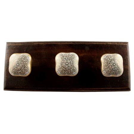 Light Grey Square Ceramic Wooden Hook Online