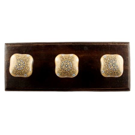 Mustard Square Ceramic Wooden Hook Online