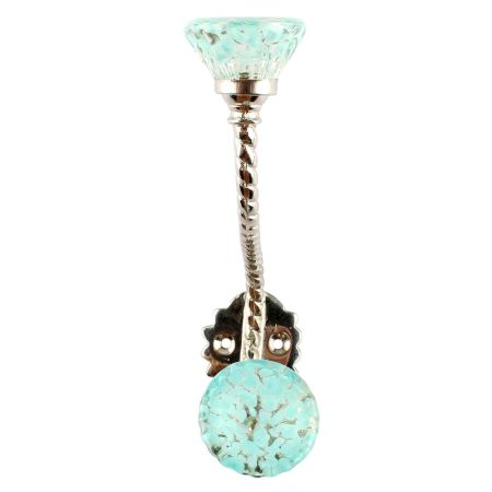 Water Paneled Sides Glass Brass Hooks