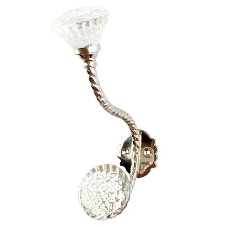 Clear Etched Oval Shape Glass Brass Hook Online