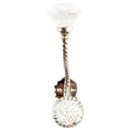 Clear Etched Oval Shape Glass Brass Hook Online