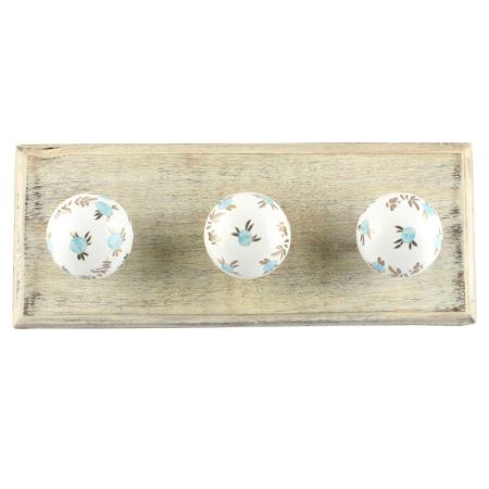 Golden Leaf Big Ceramic Round Wooden Hook