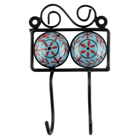 Ceramic Wall Hook in Turquoise