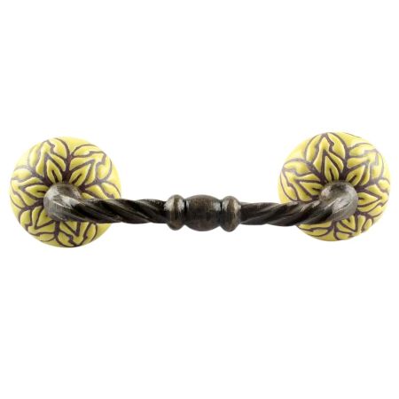 Amaryllis Etched Ceramic Cut Bridge Handle