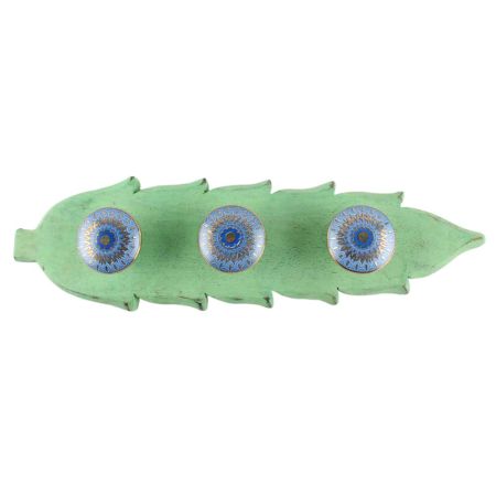 Green And Blue Peacock Ceramic Wooden Hook Online